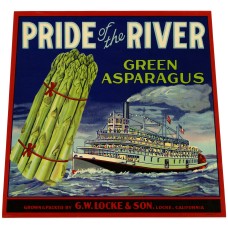 Pride River Asparagus Fruit Crate Label Pride River Asparagus Fruit Crate Label