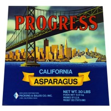 Progress Bridge Asparagus Fruit Crate Label