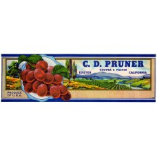 Pruner Grapes Fruit Crate Label