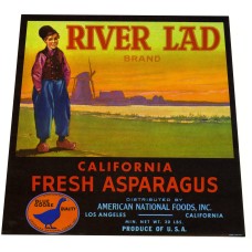 River Lad Asparagus Fruit Crate Label River Lad Asparagus Fruit Crate Label