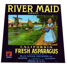 River Maid Windmill Fruit Crate Label
