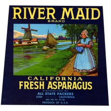 River Maid Woman Fruit Crate Label River Maid Woman Fruit Crate Label