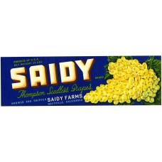 Saidy Thompson Seedless Fruit Crate Label Saidy Thompson Seedless Fruit Crate Label
