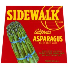 Sidewalk Asparagus Fruit Crate Label Sidewalk Asparagus Fruit Crate Label