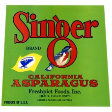 Singer Asparagus Fruit Crate Label