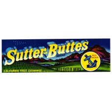 Sutter Buttes California Fruit Crate Label Sutter Buttes California Fruit Crate Label