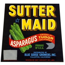 Sutter Maid Asparagus Fruit Crate Label