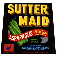 Sutter Maid Tudor Fruit Crate Label Sutter Maid Tudor Fruit Crate Label