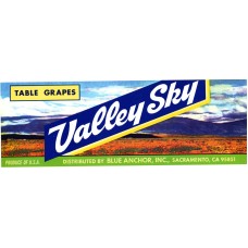 Valley Sky Table Grapes Fruit Crate Label