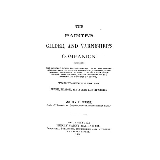 The Painter, Gilder, and Varnisher's Companion (1894) — Digital Download