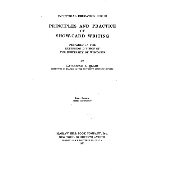 Principles and Practice of Show-Card Writing (1922) — Digital Download