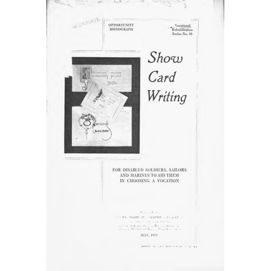 Show Card Writing: For Disabled Soldiers, Sailors and Marines (1919) — Digital Download