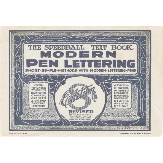 Speedball Text Book: Modern Pen Lettering, 8th Edition (1925) — Digital Download