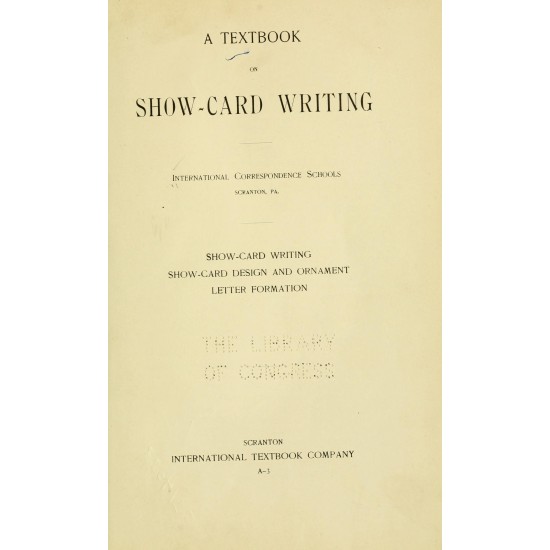 A Textbook on Show-Card Writing (1903) — Digital Download