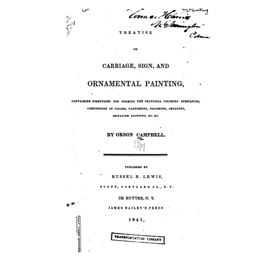 Treatise on Carriage, Sign, and Ornamental Painting (1841) — Digital Download