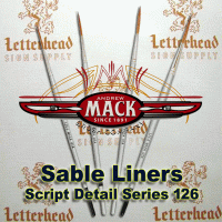 Script Liner Brush Sable series 126 Full Set