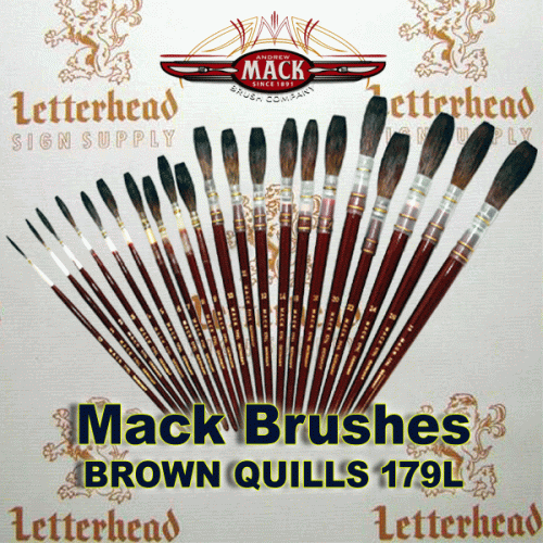 Sign painter lettering brushes full set series 179L brown size 0-30