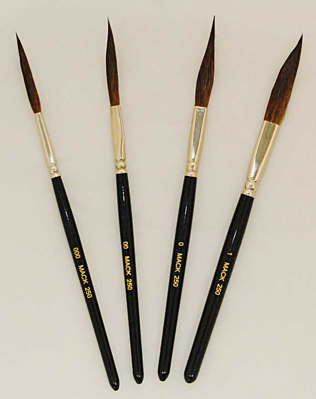 series 251 Long Raw Handle Sword Pinstriping Brushes