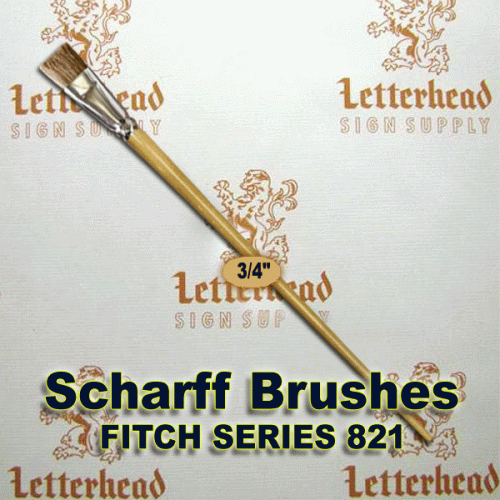 3/4" Fitch lettering Brush White Bristle Short Scharff series 821