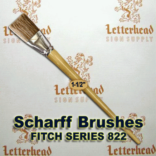 1-1/2" Fitch lettering Brush White Bristle Long Scharff series 822
