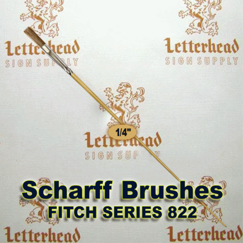 1/4" Fitch lettering Brush White Bristle Long Scharff series 822