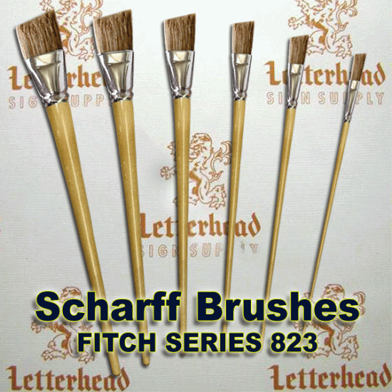 Angled Fitches lettering brushes Full Set series 823