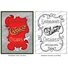 Eisenlohr’s Cinco Cigars — Vintage Cigar Sign Artwork