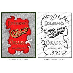Eisenlohr’s Cinco Cigars — Vintage Cigar Sign Artwork