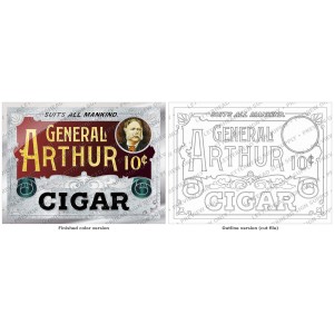 General Arthur 10¢ Cigar — Vintage Cigar Sign Artwork General Arthur 10¢ Cigar — Vintage Cigar Sign Artwork