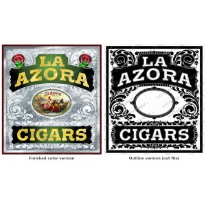 La Azora Cigars Label — Vintage Cigar Label Artwork La Azora Cigars Label — Vintage Cigar Label Artwork