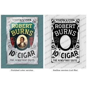 Robert Burns 10¢ Cigar — Vintage Cigar Sign Artwork Robert Burns 10¢ Cigar — Vintage Cigar Sign Artwork