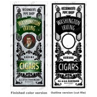 Washington Irving Havana Cigars — Vintage Cigar Sign Artwork
