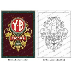 Y-B Cigars, Reading PA — Vintage Cigar Label Artwork Y-B Cigars, Reading PA — Vintage Cigar Label Artwork