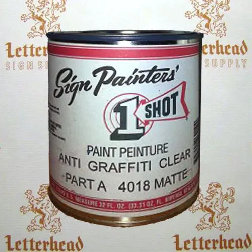 1 shot lettering anti graffiti clear Gloss part A & B 4018 quarts