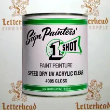 1 Shot Lettering Enamel Speed Dry UV Acrylic Clear Gloss 4005 - Quart