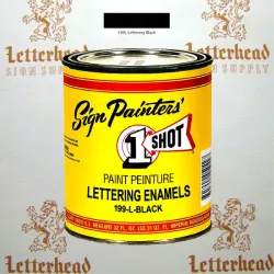 1 Shot Lettering Enamel Paint Black 199L - Quart 1 Shot Lettering Enamel Paint Black 199L - Quart