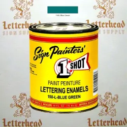 1 Shot Lettering Enamel Paint Blue Green 150L - 1/4 Pint 1 Shot Lettering Enamel Paint Blue Green 150L - 1/4 Pint