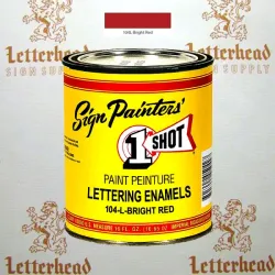 1 Shot Lettering Enamel Paint Bright Red 104L - 1/4 Pint 1 Shot Lettering Enamel Paint Bright Red 104L - 1/4 Pint