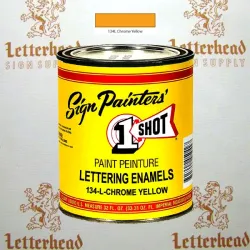 1 Shot Lettering Enamel Paint Chrome Yellow 134L - Quart 1 Shot Lettering Enamel Paint Chrome Yellow 134L - Quart