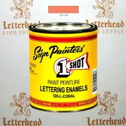 1 Shot Lettering Enamel Paint Coral 120L - 1/4 Pint