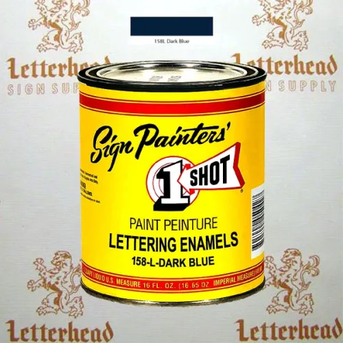 1 Shot Lettering Enamel Paint Dark Blue 158L - 1/4 Pint