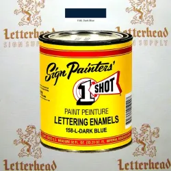 1 Shot Lettering Enamel Paint Dark Blue 158L - Quart 1 Shot Lettering Enamel Paint Dark Blue 158L - Quart