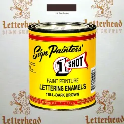 1 Shot Lettering Enamel Paint Dark Brown 115L - 1/4 Pint 1 Shot Lettering Enamel Paint Dark Brown 115L - 1/4 Pint