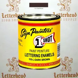 1 Shot Lettering Enamel Paint Dark Brown 115L - Quart 1 Shot Lettering Enamel Paint Dark Brown 115L - Quart