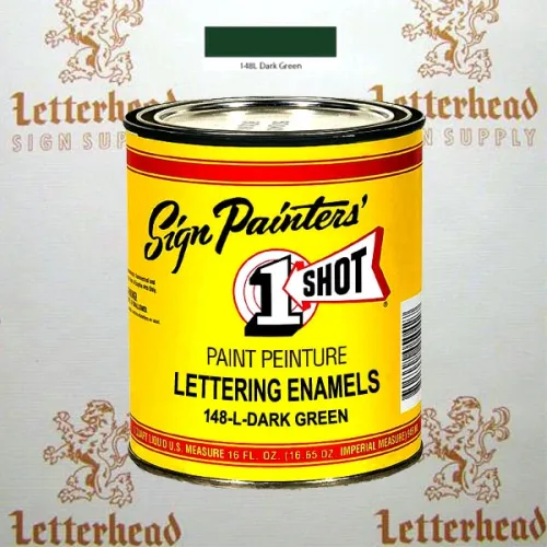 1 Shot Lettering Enamel Paint Dark Green 148L - 1/4 Pint