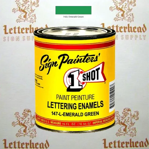 1 Shot Lettering Enamel Paint Emerald Green 142L - 1/4 Pint 1 Shot Lettering Enamel Paint Emerald Green 142L - 1/4 Pint