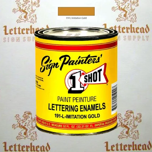 1 Shot Lettering Enamel Paint Imitation Gold 191L - Quart