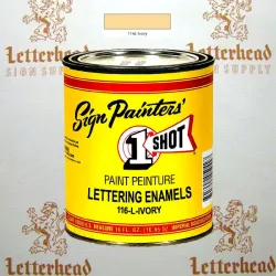 1 Shot Lettering Enamel Paint Ivory 116L - 1/2 Pint 1 Shot Lettering Enamel Paint Ivory 116L - 1/2 Pint