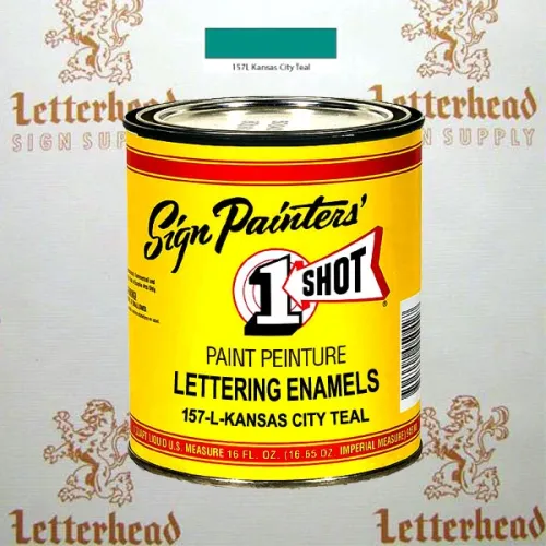 1 Shot Lettering Enamel Paint Kansas City Teal 157L - 1/4 Pint