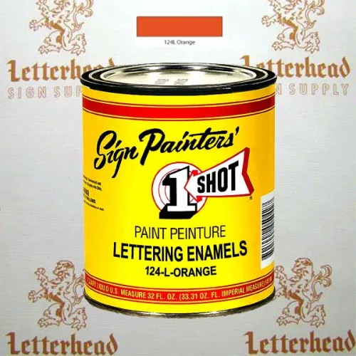1 Shot Lettering Enamel Paint Orange 124L - Quart 1 Shot Lettering Enamel Paint Orange 124L - Quart